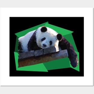 Lounging Panda Polygonal Art Posters and Art